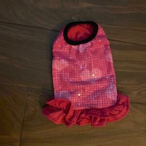Pink sequence pet dress XS